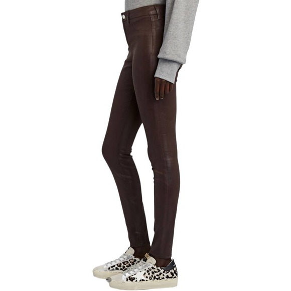 L'agence Super Stretch High Rise Skinny Jeans Java Coated Size 28 NWOT - Picture 4 of 11